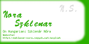 nora szklenar business card