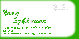 nora szklenar business card